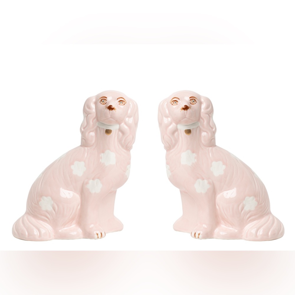 Brand New Pink Staffordshire Dog Pair